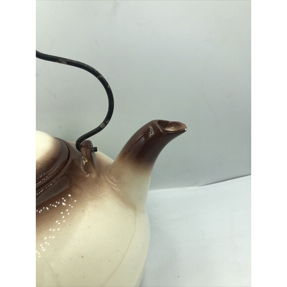 VTG Brock of California Farmhouse Tea Kettle and Lid Wire Handle Chip on Spout - Picture 5 of 10